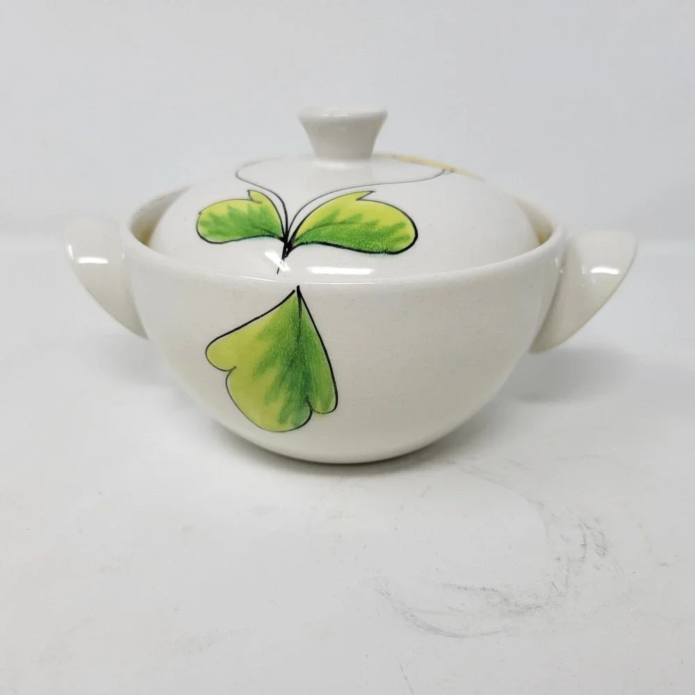 Mancioli Italy Vintage Floral Ceramic Lidded‎ Soup Rice Bowls Set of 4